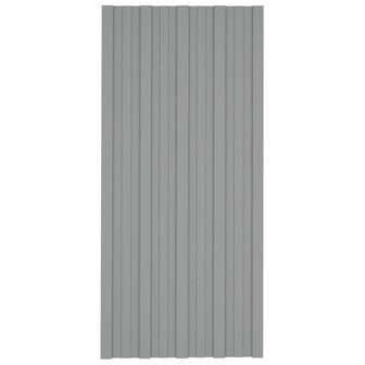 Dakpanelen 12 st 100x45 cm gegalvaniseerd staal grijs 2