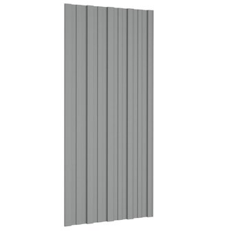 Dakpanelen 12 st 100x45 cm gegalvaniseerd staal grijs 3