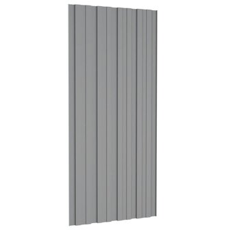 Dakpanelen 12 st 100x45 cm gegalvaniseerd staal grijs 5