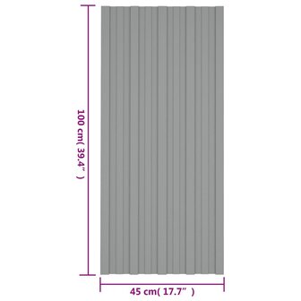Dakpanelen 12 st 100x45 cm gegalvaniseerd staal grijs 7
