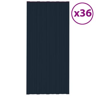 Dakpanelen 36 st 100x45 cm gegalvaniseerd staal antraciet 1