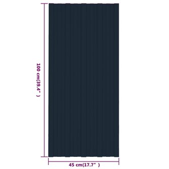 Dakpanelen 36 st 100x45 cm gegalvaniseerd staal antraciet 7