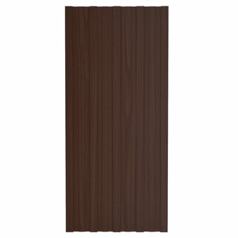 Dakpanelen 12 st 100x45 cm gegalvaniseerd staal bruin 2