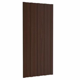 Dakpanelen 12 st 100x45 cm gegalvaniseerd staal bruin 3