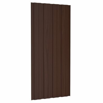 Dakpanelen 12 st 100x45 cm gegalvaniseerd staal bruin 4