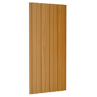 Dakpanelen 12 st 100x45 cm gegalvaniseerd staal lichthout 4