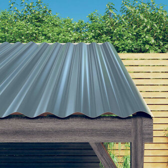 Dakpanelen 36 st 80x36 cm gepoedercoat staal grijs 1