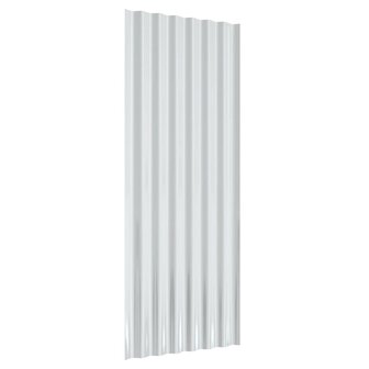 Dakpanelen 12 st 100x36 cm gepoedercoat staal grijs 5