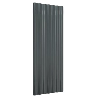 Dakpanelen 12 st 100x36 cm gepoedercoat staal antracietkleurig 3