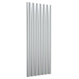 Dakpanelen 12 st 100x36 cm gepoedercoat staal zilverkleurig 3