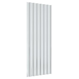 Dakpanelen 12 st 100x36 cm gepoedercoat staal zilverkleurig 5