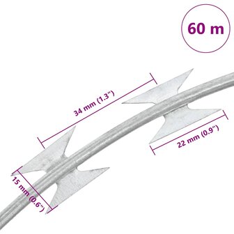 Scheermesprikkeldraad concertina 60 m gegalvaniseerd staal 5