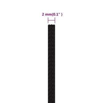 Werktouw 2 mm 25 m polyester zwart 6