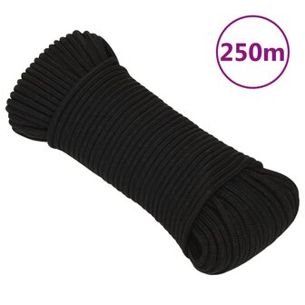 Werktouw 4 mm 250 m polyester zwart 1