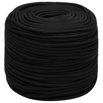 Werktouw 6 mm 100 m polyester zwart 2