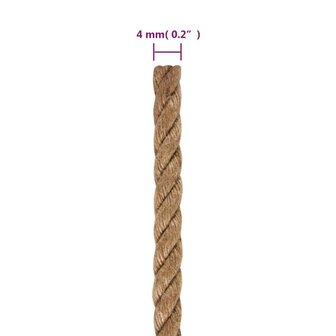Touw 100 m lang 4 mm dik jute 6