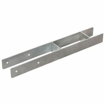 Grondankers 2 st 8x6x60 cm gegalvaniseerd staal zilverkleurig 2