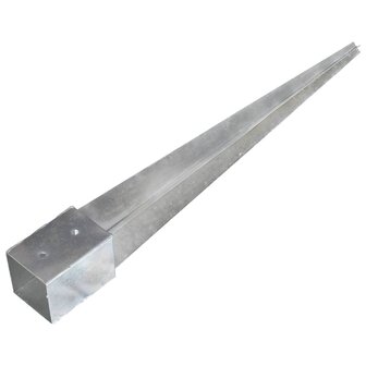 Grondpinnen 2 st 10x10x91 cm gegalvaniseerd staal zilverkleurig 3