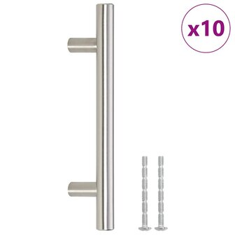 Handvatten 10 st 96 mm roestvrij staal zilverkleurig 2