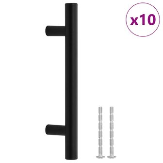 Handvatten 10 st 96 mm roestvrij staal zwart 2
