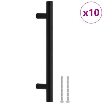 Handvatten 10 st 128 mm roestvrij staal zwart 2