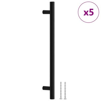 Handvatten 5 st 192 mm roestvrij staal zwart 2