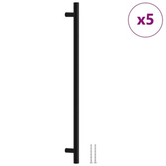 Handvatten 5 st 480 mm roestvrij staal zwart 2