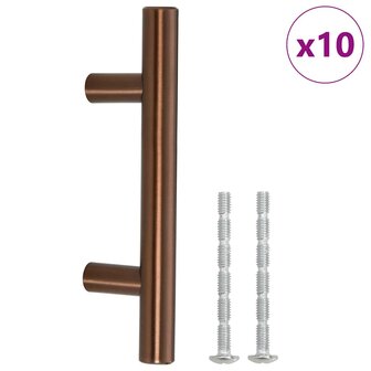 Handvatten 10 st 64 mm roestvrij staal bronskleurig 2