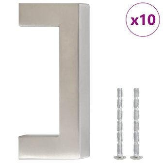 Handvatten 10 st 64 mm roestvrij staal zilverkleurig 2
