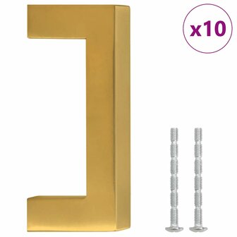 Handvatten 10 st 64 mm roestvrij staal goudkleurig 2