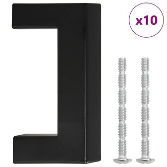 Handvatten 10 st 64 mm roestvrij staal zwart 2