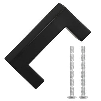 Handvatten 10 st 64 mm roestvrij staal zwart 3