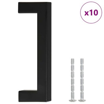 Handvatten 10 st 96 mm roestvrij staal zwart 2