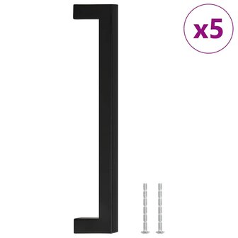 Handvatten 5 st 192 mm roestvrij staal zwart 2