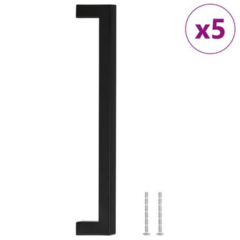 Handvatten 5 st 224 mm roestvrij staal zwart 2