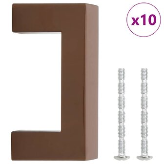 Handvatten 10 st 64 mm roestvrij staal bronskleurig 2