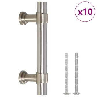 Handvatten 10 st 64 mm roestvrij staal zilverkleurig 2
