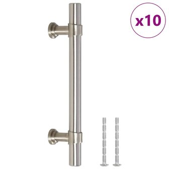 Handvatten 10 st 96 mm roestvrij staal zilverkleurig 2