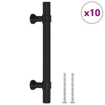 Handvatten 10 st 96 mm roestvrij staal zwart 2