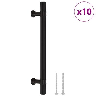 Handvatten 10 st 128 mm roestvrij staal zwart 2