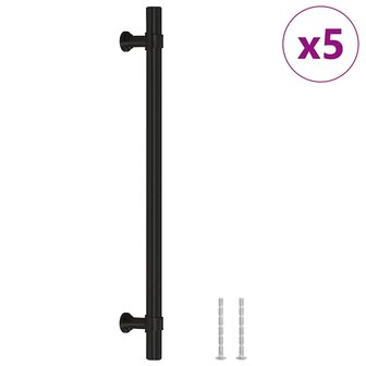 Handvatten 5 st 192 mm roestvrij staal zwart 2