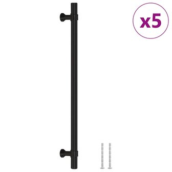 Handvatten 5 st 224 mm roestvrij staal zwart 2