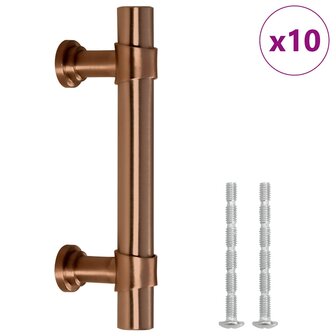 Handvatten 10 st 64 mm roestvrij staal bronskleurig 2