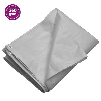 Dekzeil 260 g/m&sup2; 3x5 m HDPE grijs 1