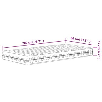 Schuimmatras hardheid H2 H3 80x200 cm wit 9