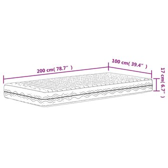 Schuimmatras hardheid H2 H3 100x200 cm wit 9