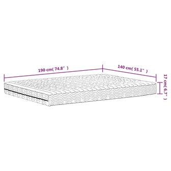 Schuimmatras hardheid H2 H3 140x190 cm wit 9