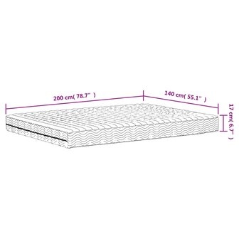 Schuimmatras hardheid H2 H3 140x200 cm wit 9