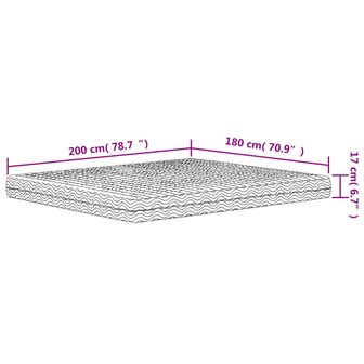 Schuimmatras hardheid H2 H3 180x200 cm wit 9