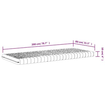 Schuimmatras 7 zones hardheid 20 ILD 80x200 cm wit 9